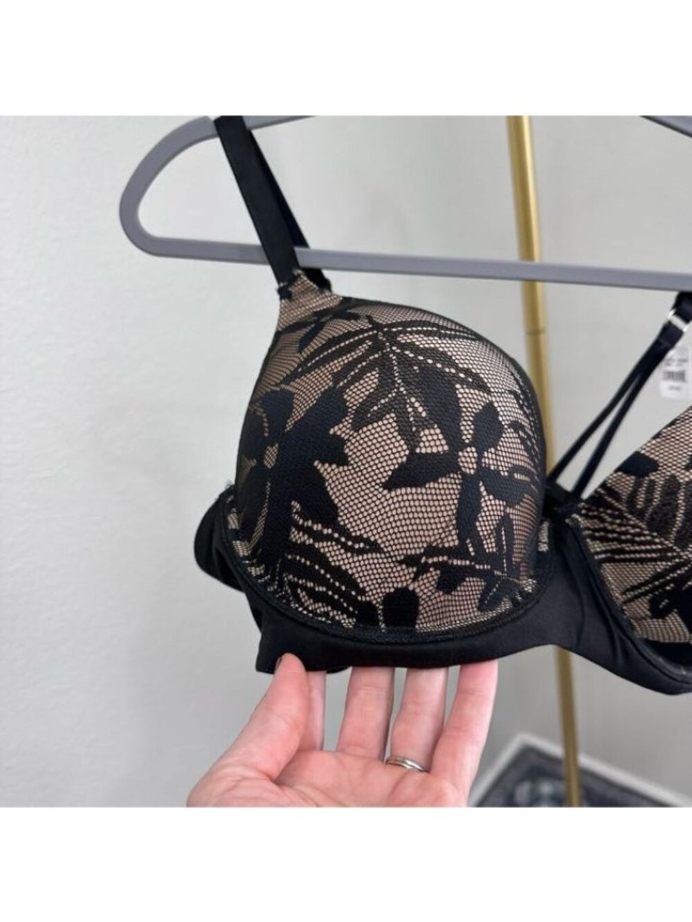 Aerie Real Sunnie Demi Bra Lacey Plunge Underwire Padded Floral Womens 42C NEW - Picture 3 of 8